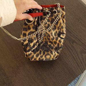 Christian louboutin Marie Jane leopard-print bucket bag